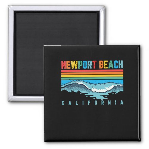 Summer Vacation Vintage California Newport Beach Magnet