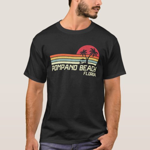 Summer Vacation Vintage Florida Pompano Beach T_Shirt