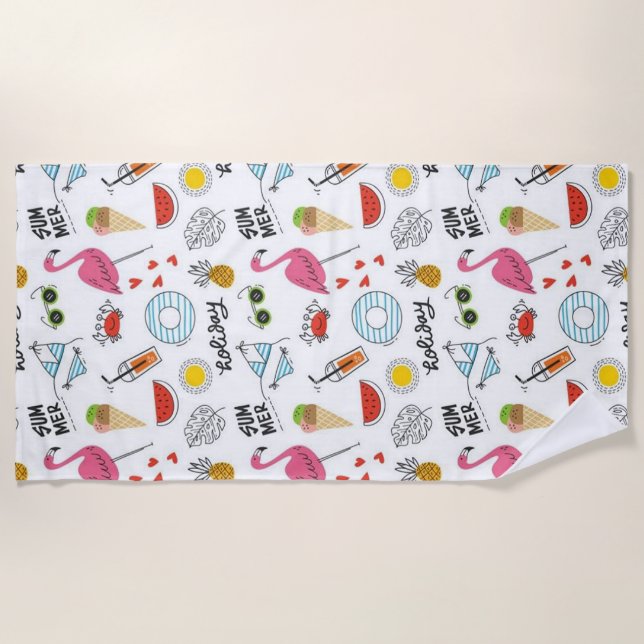 Summer Vacay Beach Towel (Front)