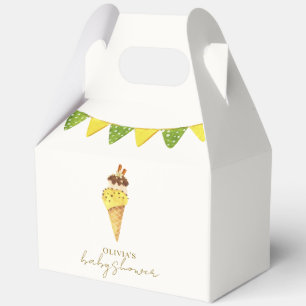 Summer Vanilla The Scoop Ice Cream Baby Shower Favor Boxes