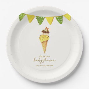 Summer Vanilla The Scoop Ice Cream Baby Shower Paper Plates