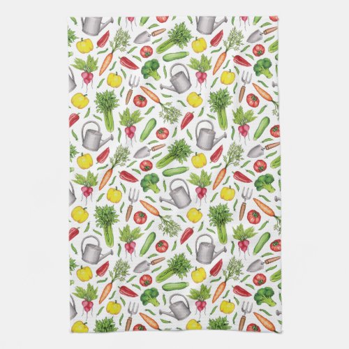 Summer Vegetable Garden Kitchen Towel