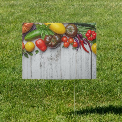 Summer Vegetable Harvest Border Sign