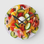 Summer Vegetable Salad Wall Clock at Zazzle