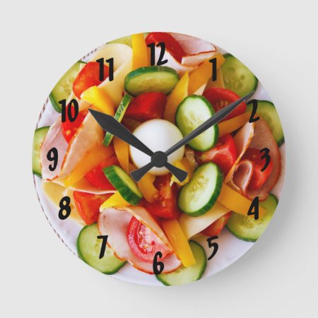 Summer Vegetable Salad Wall Clock