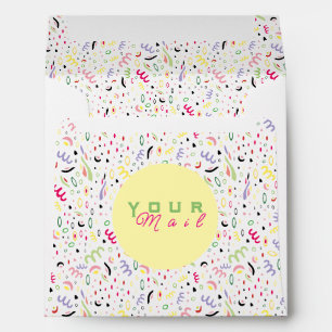 Summer vibe Abstract Wild Flowers Cottage Core. Envelope
