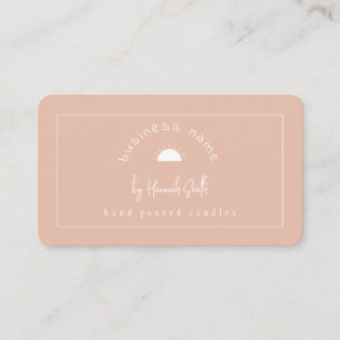 Summer Vibe Blush Pink and White Business Card