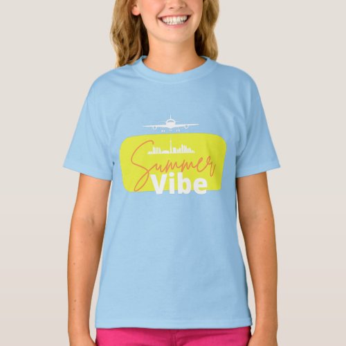 Summer Vibe cute blue colorful design summer wear  T_Shirt