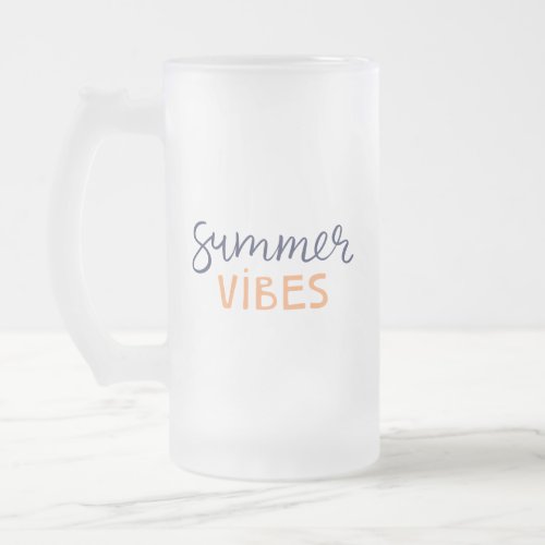 summer vibe frosted glass beer mug