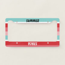 Summer Vibe, HorizontalStriped License Plate Frame
