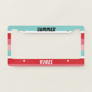 Summer Vibe, HorizontalStriped License Plate Frame