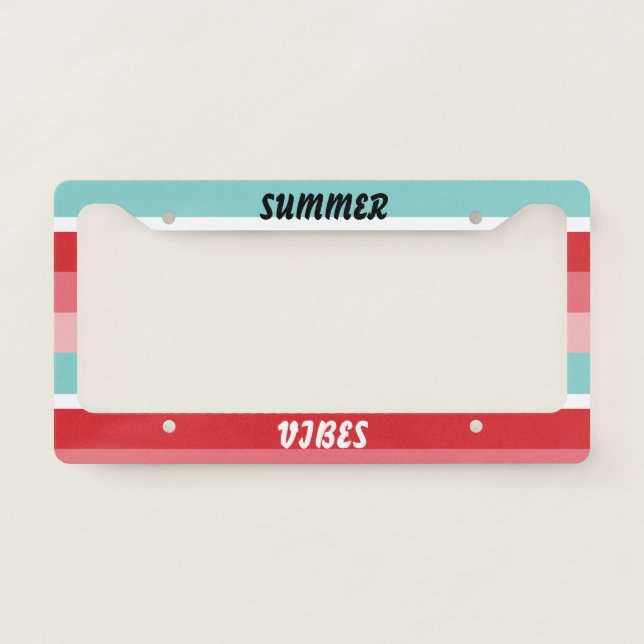 Summer Vibe, HorizontalStriped License Plate Frame (Front)