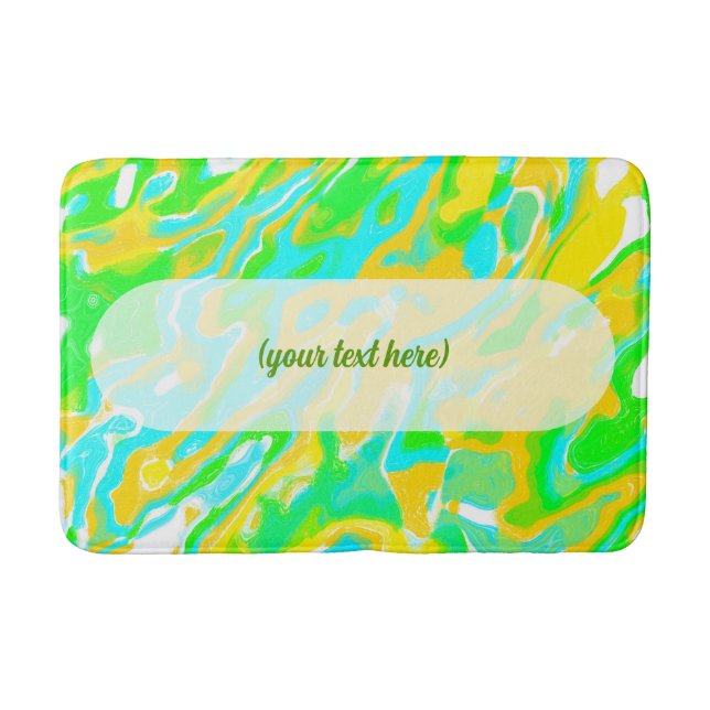 Summer Vibe Marble Texture Liquid Paint Mixture Bath Mat (Front)