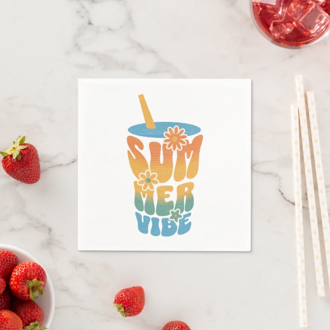 Summer Vibe Retro Floral  Napkins (Insitu)
