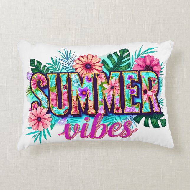 Summer Vibes Accent Pillow (Front)