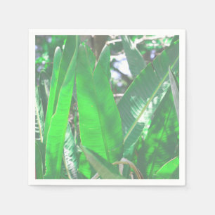 Summer Vibes Banana Tree Leaves Pale Green Napkins