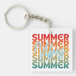 SUMMER VIBES BEACH FAMILY VACATION KEYCHAIN