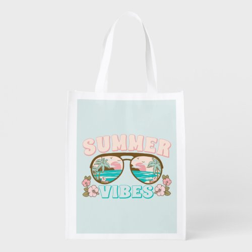 Summer Vibes Beach Life Grocery Bag