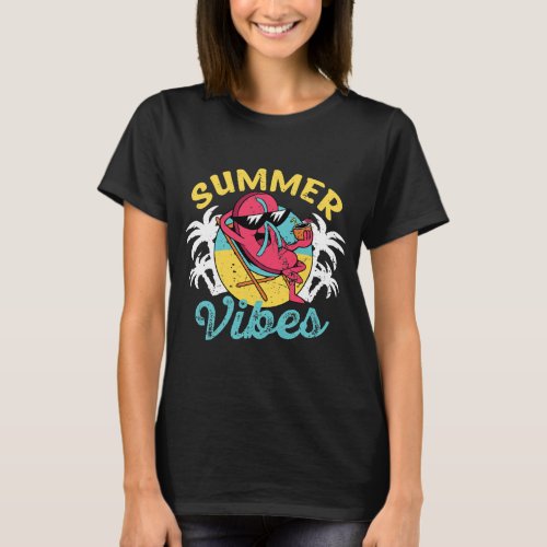 Summer Vibes Beach Vacation Flip Flop  T_Shirt