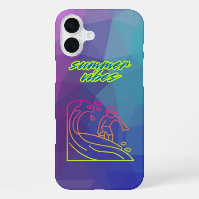 Summer vibes boy surfing  iPhone case (Back)