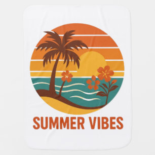 Summer Vibes – Bright, Tropical, and Fun Design Baby Blanket