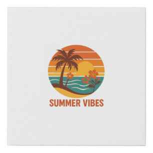 Summer Vibes – Bright, Tropical, and Fun Design Faux Canvas Print
