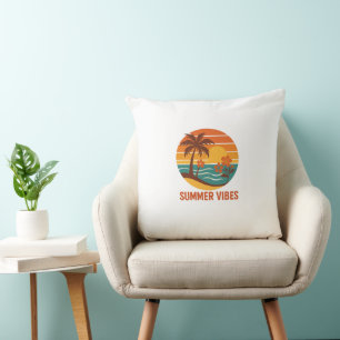 Summer Vibes – Bright, Tropical, and Fun Design Throw Pillow
