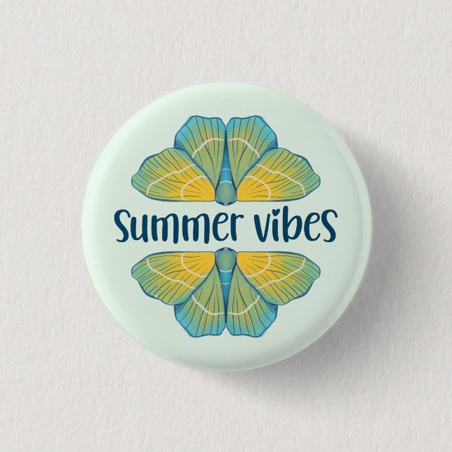 Summer Vibes Butterfly Button (Front)