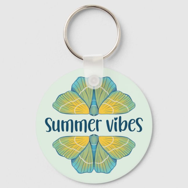 Summer Vibes Butterfly Keychain (Front)