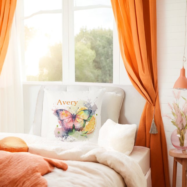 Summer Vibes Butterfly - Personalized   Throw Pillow (Creator Uploaded)
