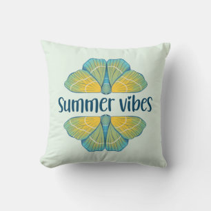 Summer Vibes Butterfly Throw Pillow