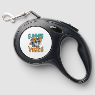 Summer Vibes Cat Vintage Engraving Design_1 Retractable Pet Leash