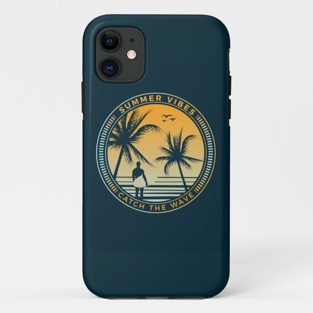 Summer Vibes Catch The Wave Surfing Case-Mate iPhone Case (Back)