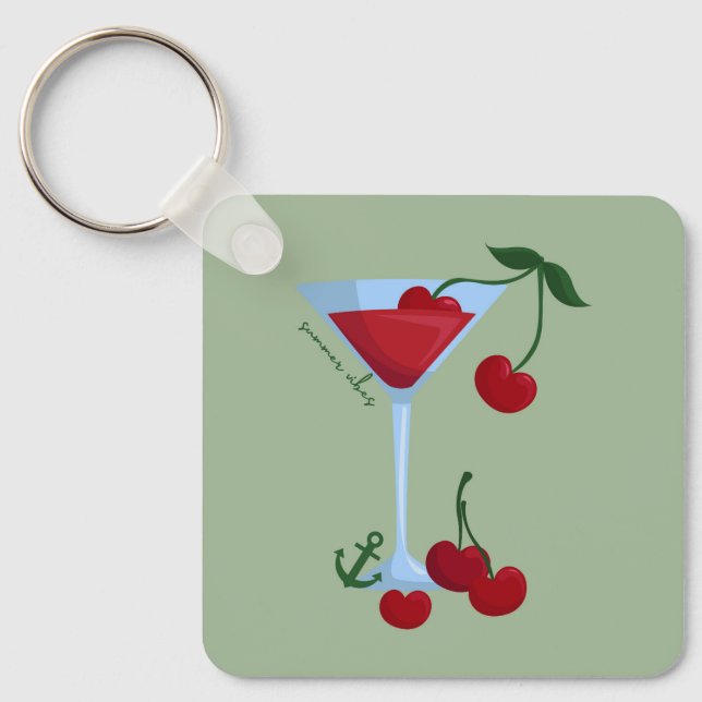 Summer Vibes Cherry Keychain (Front)
