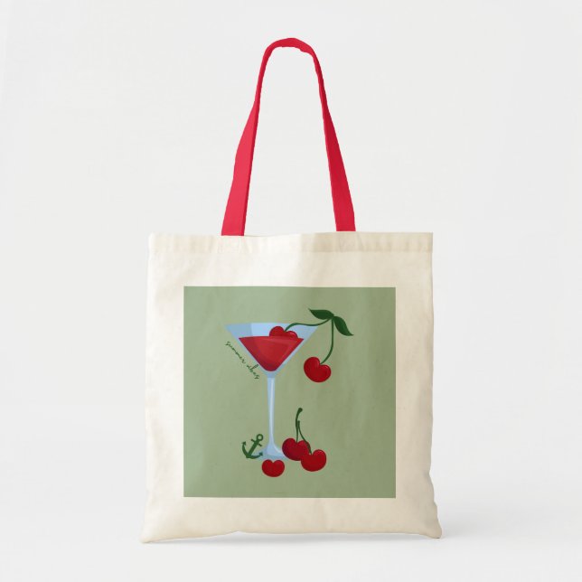 Summer Vibes Cherry Tote Bag (Front)