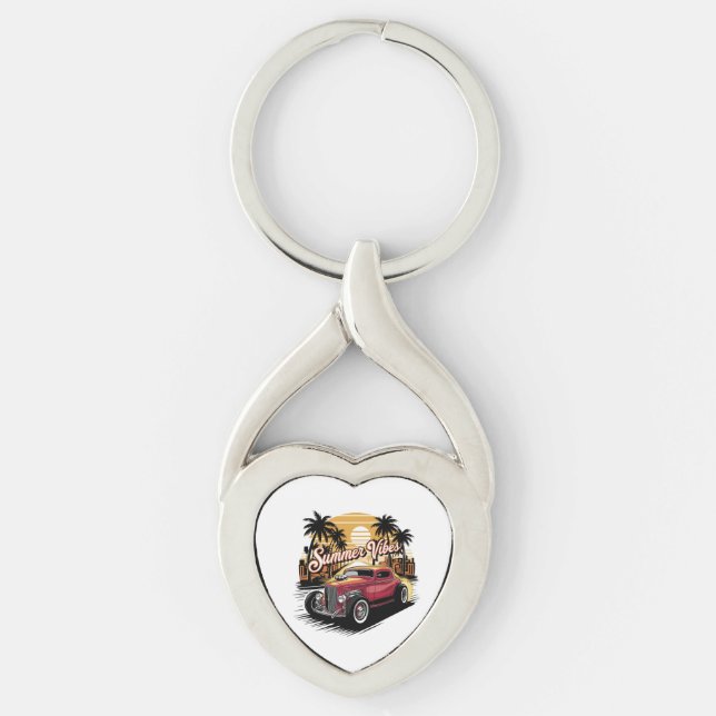 Summer Vibes Classic Car Keychain (Front)