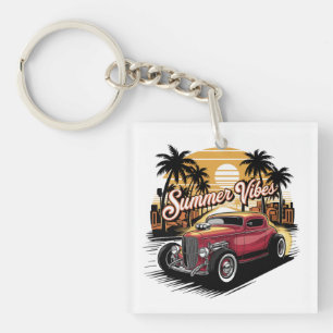 Summer Vibes Classic Car Keychain