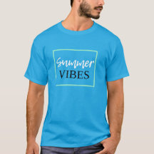 Summer Vibes Cool Quote with white text blue