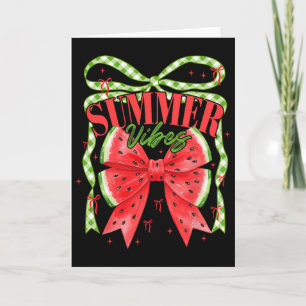 Summer Vibes Coquette Bow Watermelon Beach Trip Wo Card