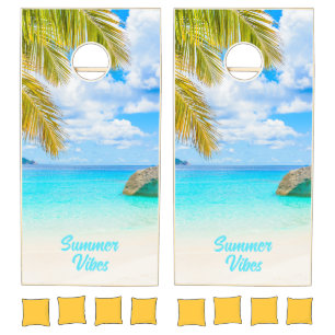 Summer Vibes Cornhole  for Cornhole Boards Beach Set