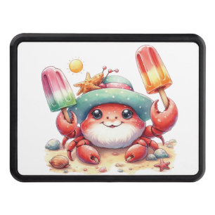 Summer Vibes Crab with Popsicles Hitch Cover