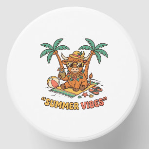 Summer Vibes Cute Highland Cow Beach Vacation Shir Mini Candle Favors