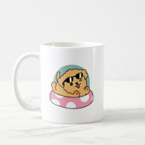 Summer Vibes Dog – Floating Puppy with Sunglasses Coffee Mug