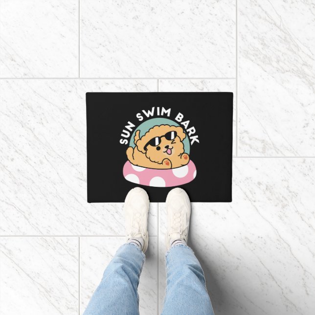 Summer Vibes Dog – Floating Puppy with Sunglasses Doormat (Indoor)