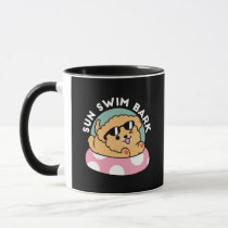 Summer Vibes Dog – Floating Puppy with Sunglasses Mug