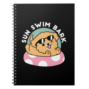Summer Vibes Dog – Floating Puppy with Sunglasses Notebook