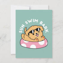 Summer Vibes Dog – Floating Puppy with Sunglasses Postcard
