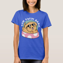 Summer Vibes Dog – Floating Puppy with Sunglasses T-Shirt
