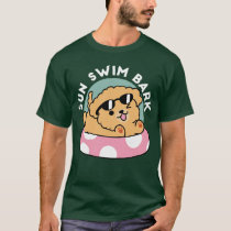 Summer Vibes Dog – Floating Puppy with Sunglasses T-Shirt