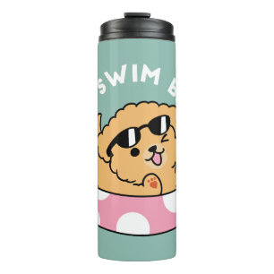 Summer Vibes Dog – Floating Puppy with Sunglasses Thermal Tumbler